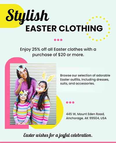 Stylish Easter Clothing Offer Flyer Template