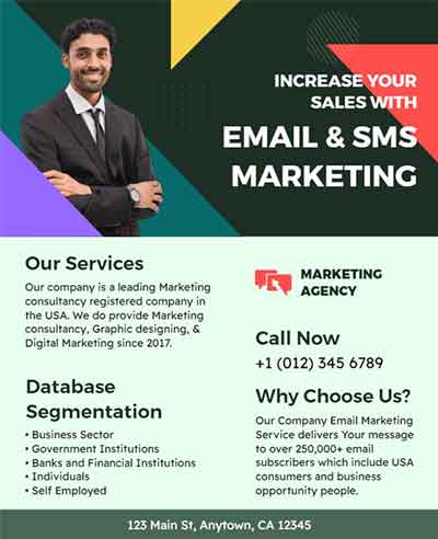 Geometric Email SMS Marketing Flyer Template