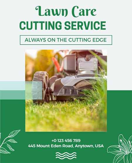 Floral Lawn Care Cutting Service Flyer Template
