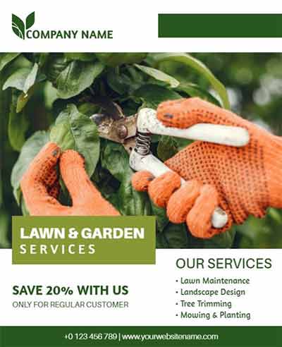 Modern Lawn Care Service Flyer Template