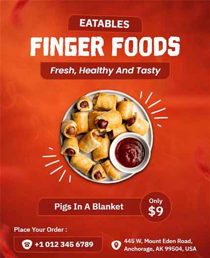 Gradient Finger Foods Flyer Template