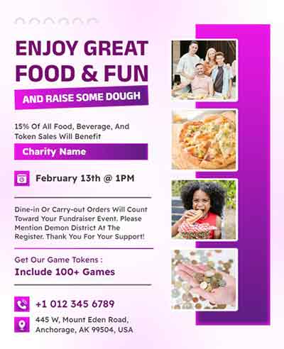 Grainy Gradient Food and Fun Flyer Template