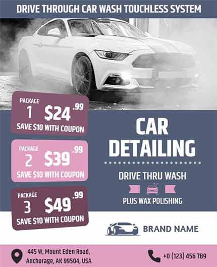 Minimal Car Detailing Flyer Template