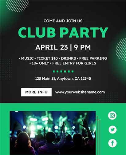 Stylish Club Party Flyer Template
