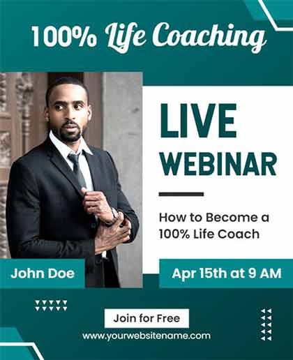 Geometric Life Coaching Live Webinar Flyer Template