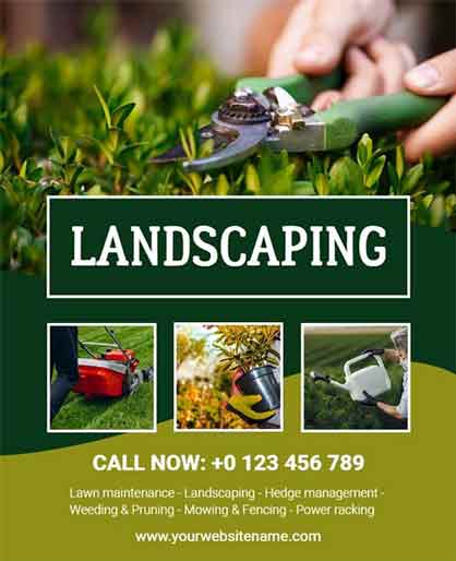 Realistic Landscaping Flyer Template