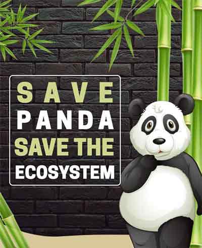 Realistic Panda Flyer Template