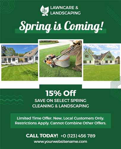 Artistic Spring Landscaping Offer Flyer Template
