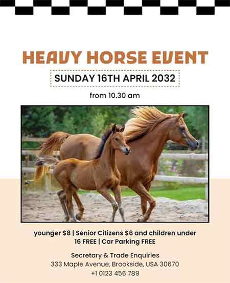 Artistic Heavy Horse Event Flyer Template