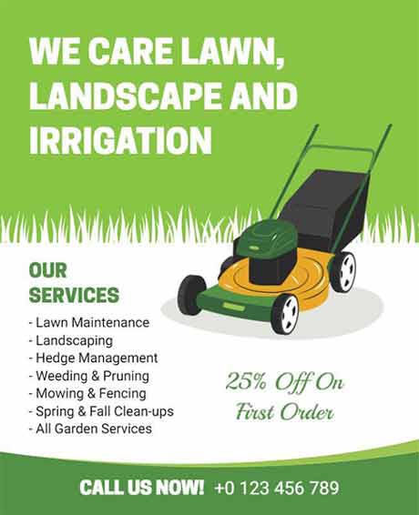 Stylish Lawn Care and Irrigation Flyer Template