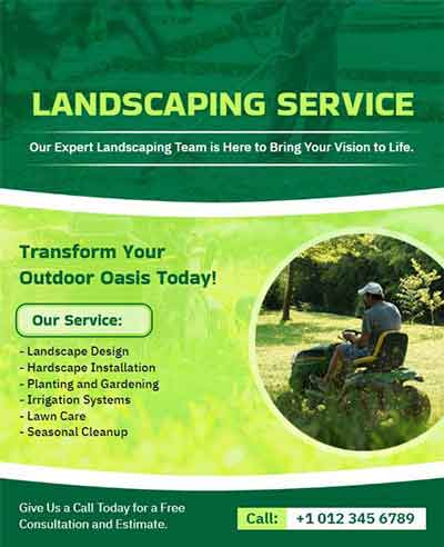 Gradient Landscaping Service Flyer Template