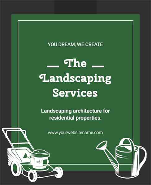 Hand-Drawn Landscaping Service Flyer Template