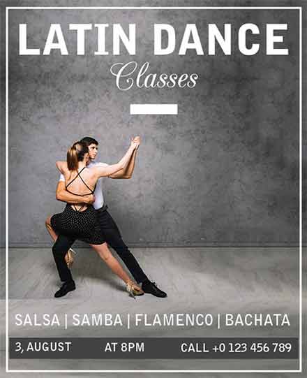 Realistic Latin Dance Class Flyer Template