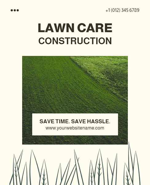Minimal Lawn Care Construction Flyer Template