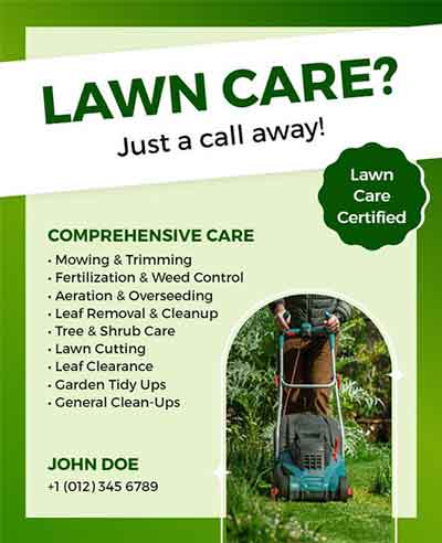 Photo Frame Lawn Care Flyer Template