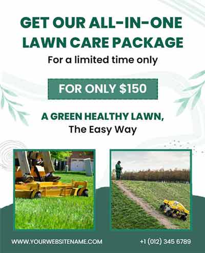 Floral Lawn Care Package Flyer Template