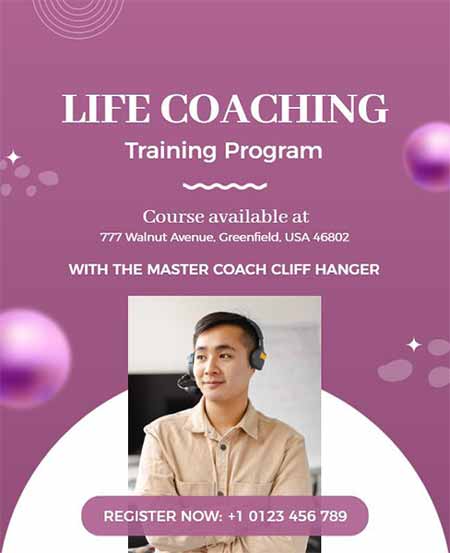 Geometric Life Coaching Training Program Flyer Template