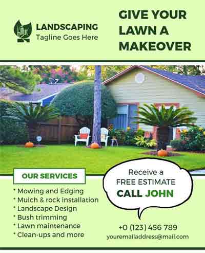 Stylish Landscaping Services Flyer Template