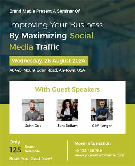 Vector Social Media Seminar Flyer Template