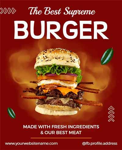 Smoke Supreme Burger Flyer Template