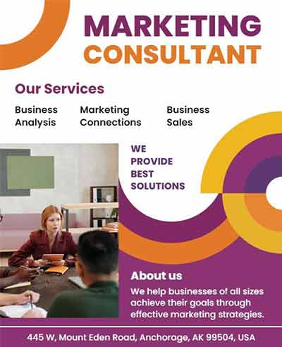 Geometric Marketing Consultant Flyer Template
