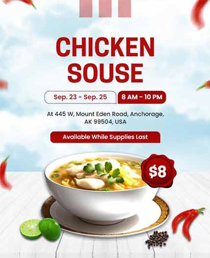 Abstract Chicken Souse Flyer Template