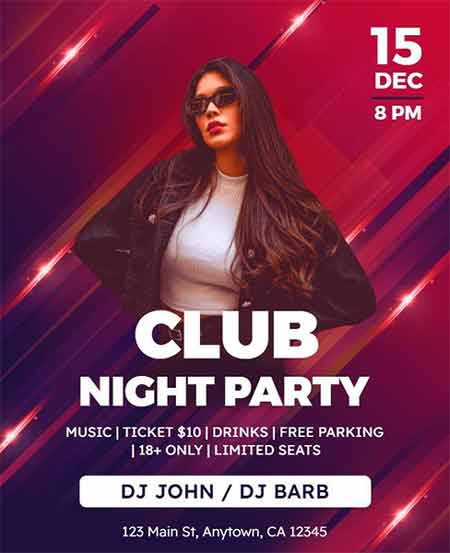 Modern Club Night Party Flyer Template