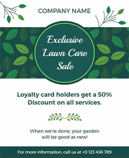 Floral Exclusive Lawn Care Sale Flyer Template