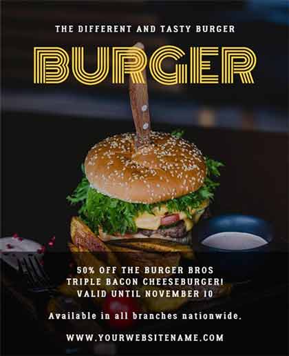 Modern Tasty Burger Offer Flyer Template