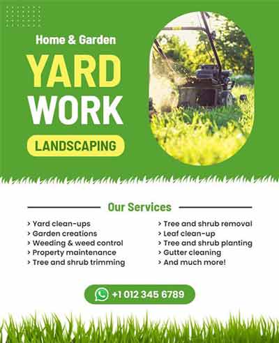 Modern Yard Work Landscaping Flyer Template