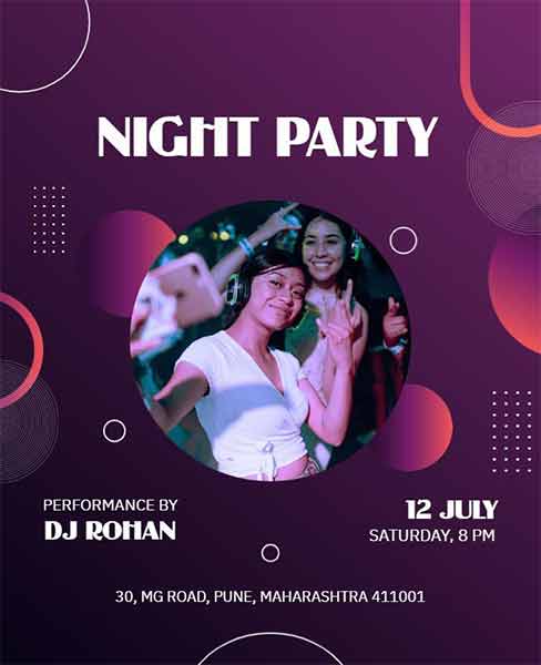 Geometric Night Party Flyer Template