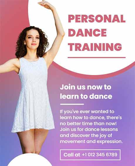 Gradient Personal Dance Training Flyer Template