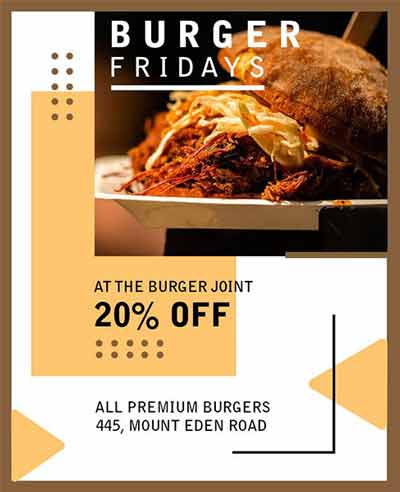 Photo Frame Friday Burger Offer Flyer Template