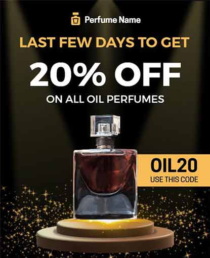 Gradient Podium Oil Perfume Promotional Flyer Template