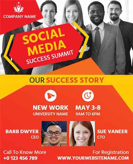 Artistic Social Media Summit Flyer Template