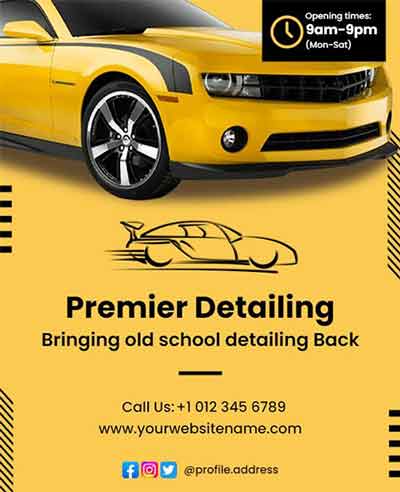 Stylish Premier Car Detailing Flyer Template