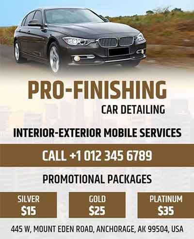 Gradient Pro Finishing Car Detailing Flyer Template