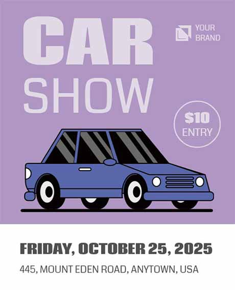 Bold Typography Car Show Event Flyer Template