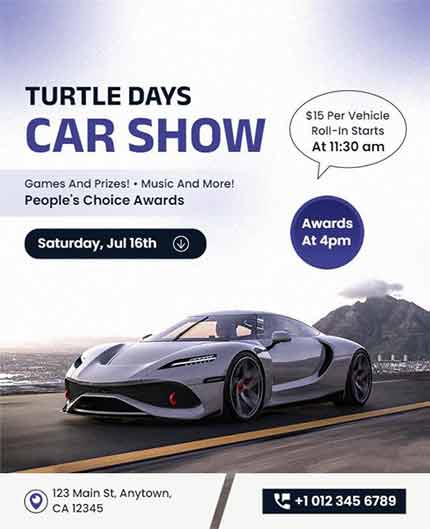 Gradient Car Show Flyer Template