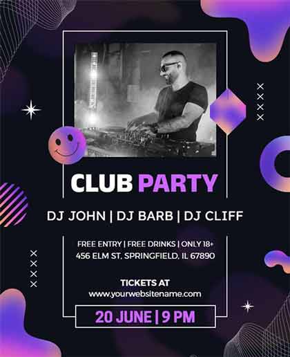Gradient Club Party Flyer Template