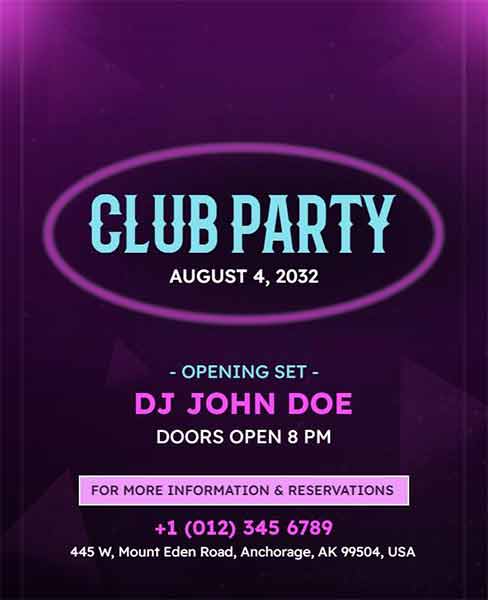 Gradient Club Party Flyer Template