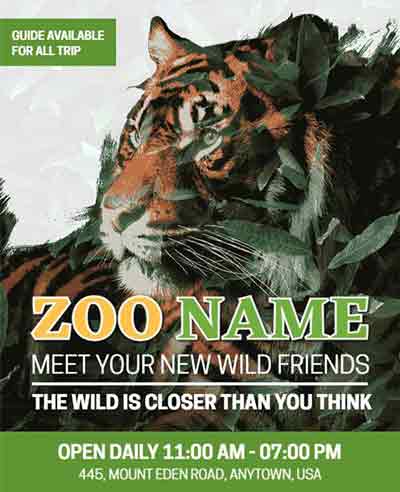 Realistic Wild Animal Flyer Template