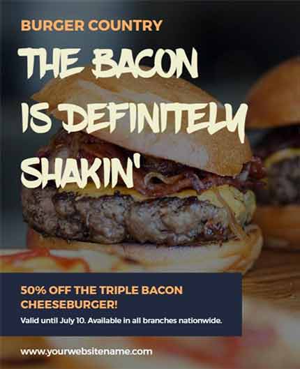 Realistic Burger Country Offer Flyer Template