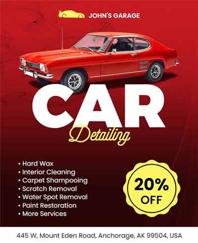 Bold Typography Car Detailing Flyer Template
