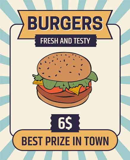 Retro Burger Flyer Template
