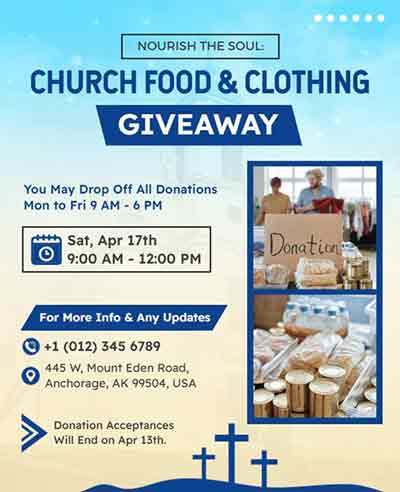 Simple Food and Clothing Giveaway Flyer Template