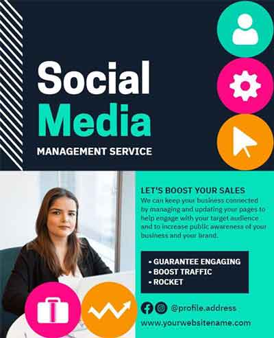 Vector Social Media Management Service Flyer Template
