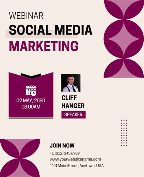 Minimal Social Media Marketing Webinar Flyer Template