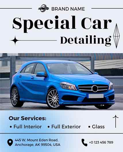 Gradient Special Car Detailing Flyer Template