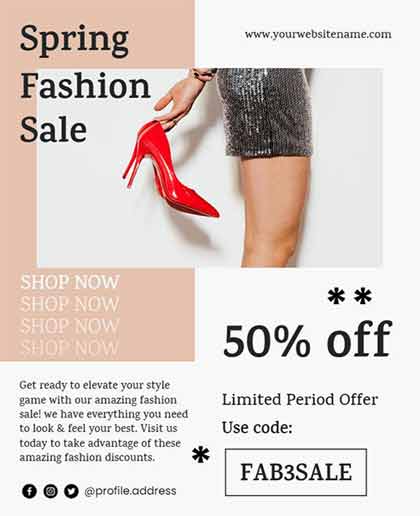 Artistic Spring Fashion Sale Flyer Template